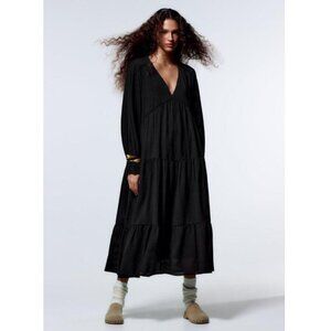 Zara textured 3 tiered midi dress